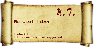 Menczel Tibor névjegykártya
